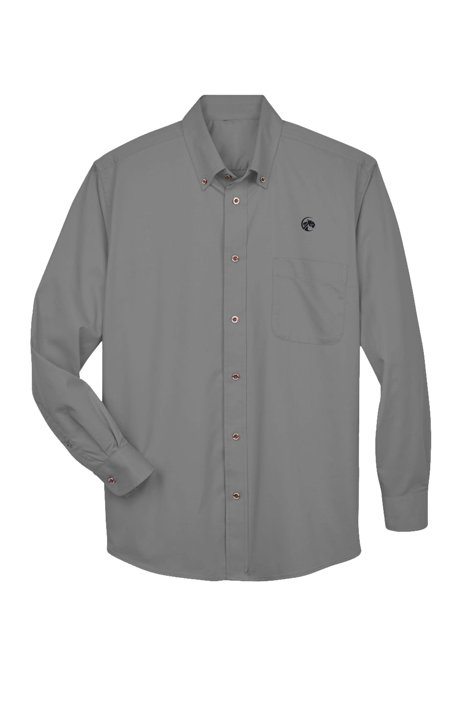 Panterax Mens Long-Sleeve Twill Shirt (Grey)