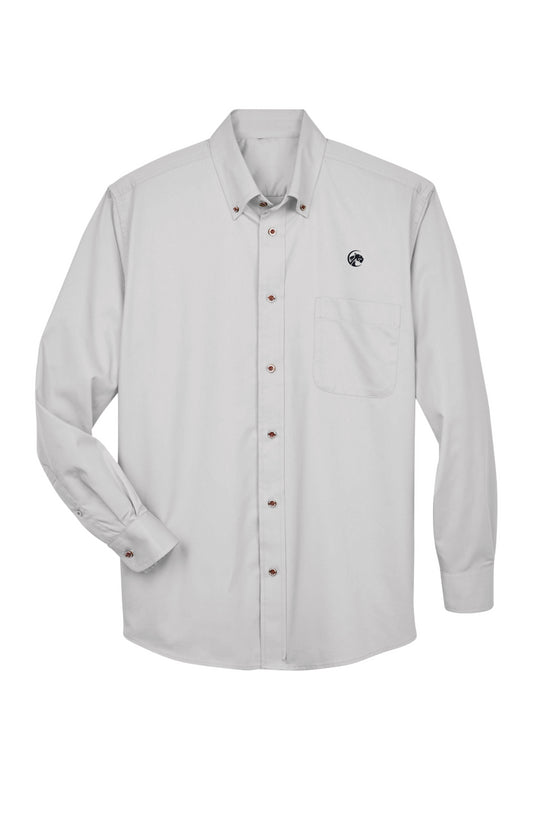 Panterax Mens Long-Sleeve Twill Shirt (White)