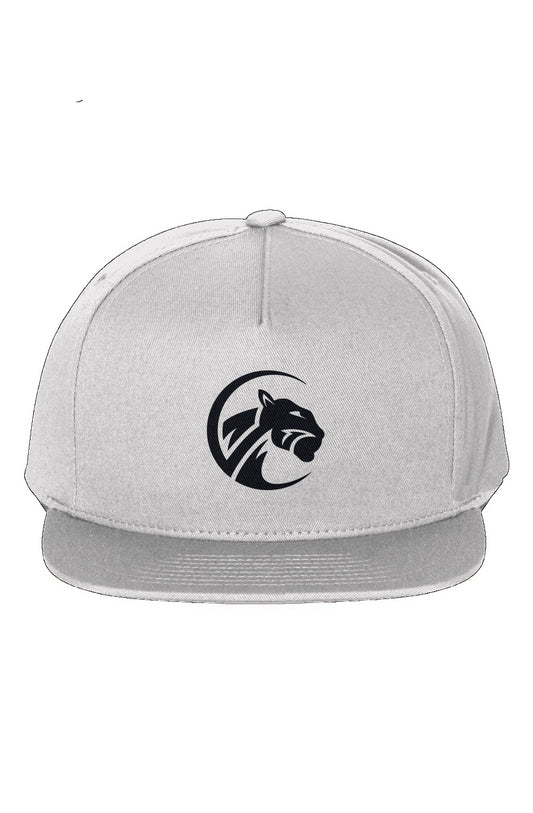 [BLK/WHT] Panterax 5-Panel Cotton Twill Snapback Cap